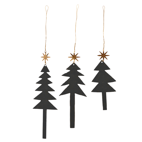 Tree with Star Ornament Set Black House Doctor