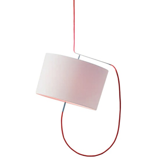 Steng Re-Light Pendelleuchte mit rotem Textilkabel